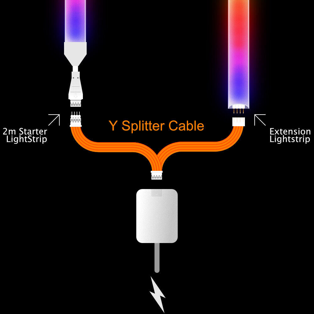 Gradient - Splitter BLACK | CONTROL BOX > Starter & Extension | in Feet