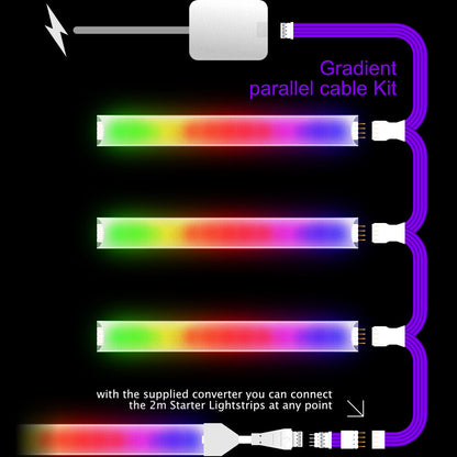 Gradient - Parallel Cable | BLACK Multi Point Splitter 2,3,4+ way | in Meters