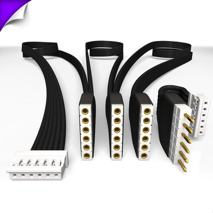 Plus V2 - SCHWARZES Parallelkabel | Mehrpunktsplitter 3,4,5,6,7,8+ Wege | in Fuß