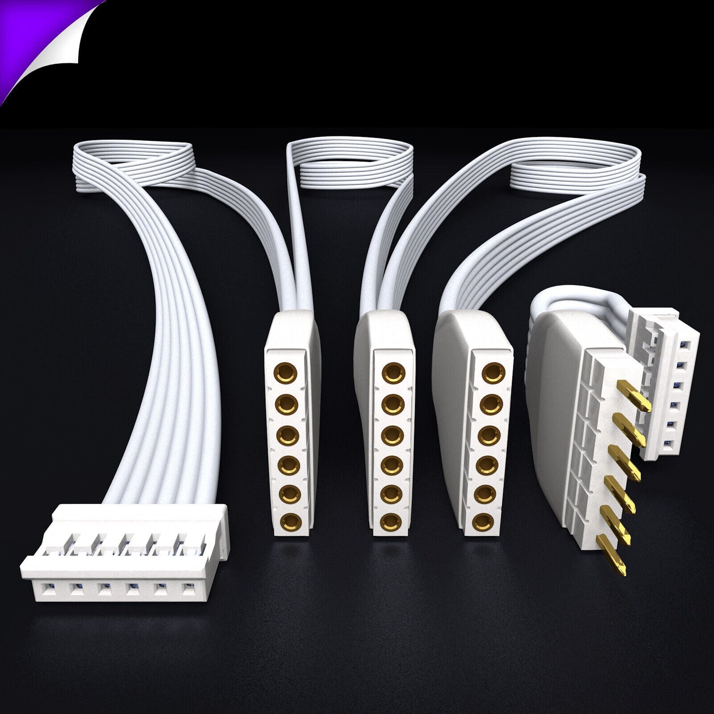 Plus V2 - WEISSES Parallelkabel | Mehrpunktsplitter 3,4,5,6,7,8+ Wege | in Fuß
