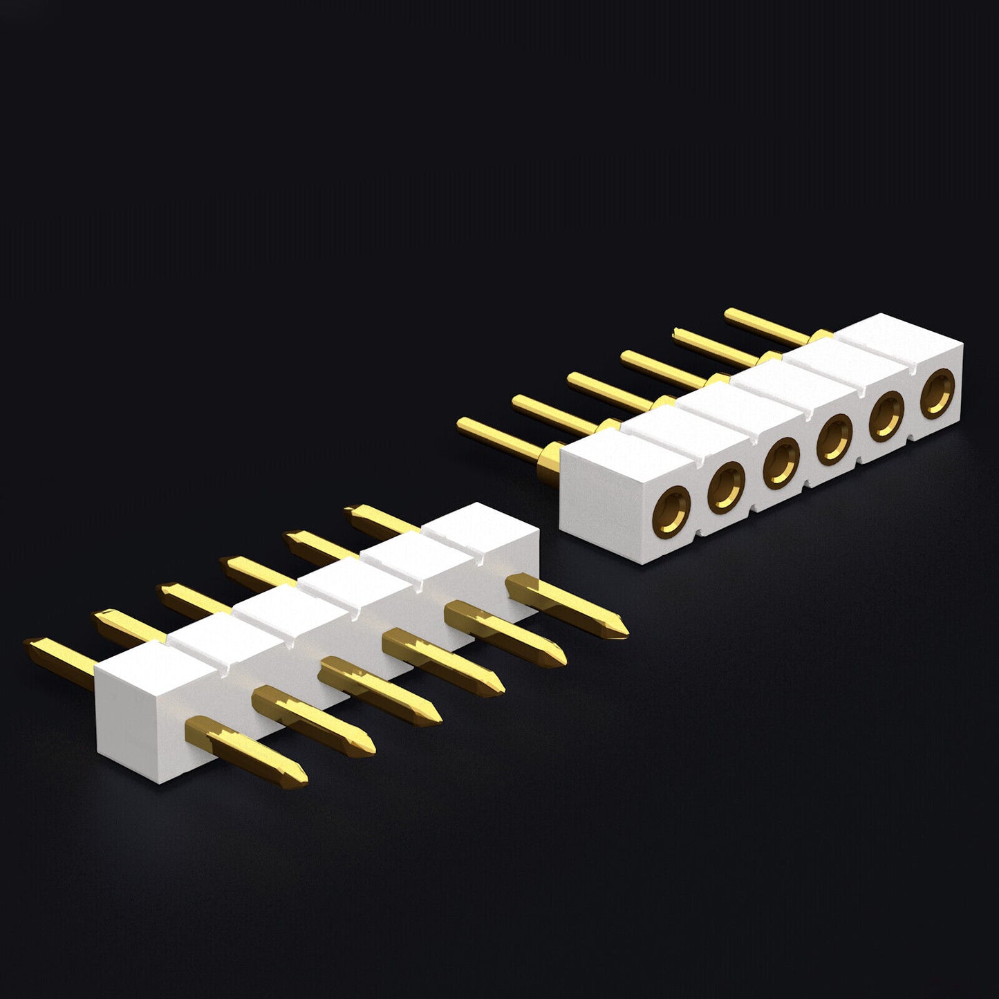 Plus V2 & V3 - Pin- en contactdoosstrips | 6-pins enkel 