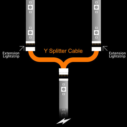 Plus V2 & V3 - Splitter WIT | LIGHTSTRIP > Verlengstuk & Verlengstuk | in Voeten 