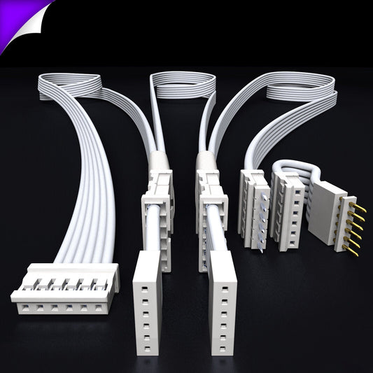 Plus V4 - WEISSES Parallelkabel | Mehrpunkt-Splitter 3,4,5,6,7,8+ Wege | in Fuß